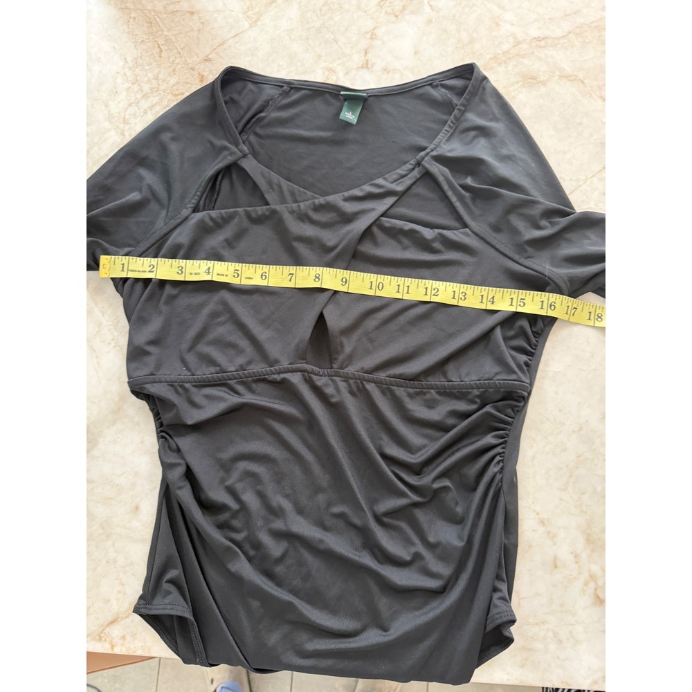 Wild Fable Black Draped Bodysuit Size Large - Picture 5 of 7